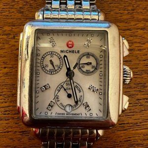 Deco Diamond Stainless Steel Michele Watch